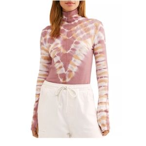 NWT Free People Tie-Dye Turtleneck Tee